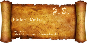 Héder Dániel névjegykártya